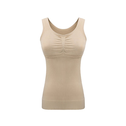 Women's Seamless Tank Top with Built-In Bra