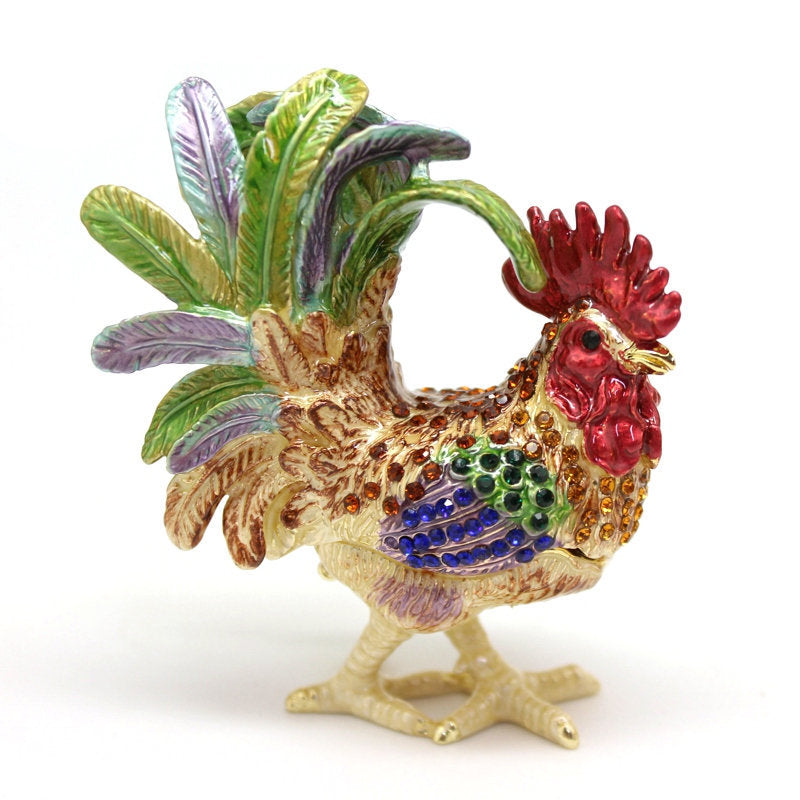 Metal Enamel Craft Lucky Zodiac Rooster Ornament
