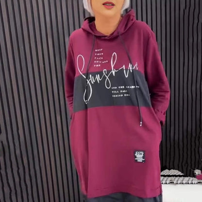 🎅Christmas Sale 50% OFF💖Women's Printed Casual Hoodie Dress with Pockets