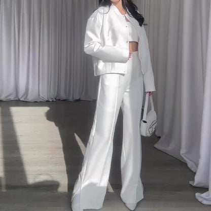 💥Hot Sale 50% OFF💥Women’s Solid Color Jacket and Loose Pants 2-Piece Set