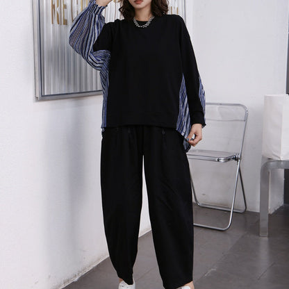 Striped Patchwork Long Sleeve Top
