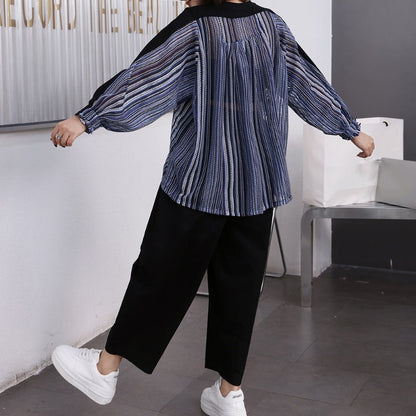 Striped Patchwork Long Sleeve Top