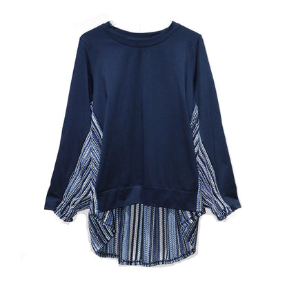 Striped Patchwork Long Sleeve Top