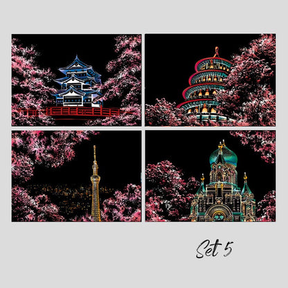 🧠4pcs Creative Scratch Paintings Set with Tool（🚀55%OFF）