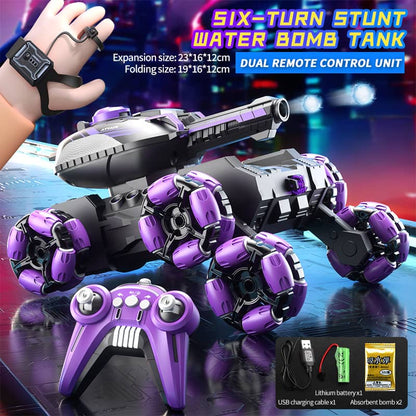 🔥Remote Control Six-Wheel Tank - Transformable for Battle🏎️