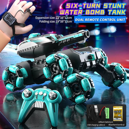 🔥Remote Control Six-Wheel Tank - Transformable for Battle🏎️
