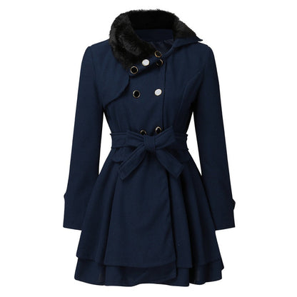 Women's Winter Double Breasted Jackets with Belt