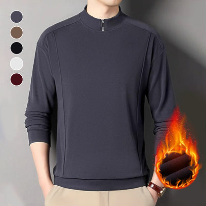 🔥Limited-time offer❄️Men's Cozy Long - Sleeve Pullover with Zippered Collar