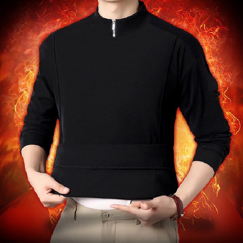 🔥Limited-time offer❄️Men's Cozy Long - Sleeve Pullover with Zippered Collar