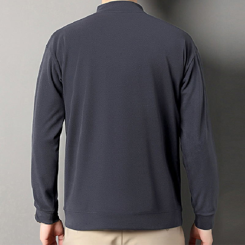 🔥Limited-time offer❄️Men's Cozy Long - Sleeve Pullover with Zippered Collar
