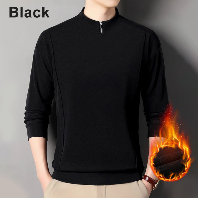🔥Limited-time offer❄️Men's Cozy Long - Sleeve Pullover with Zippered Collar