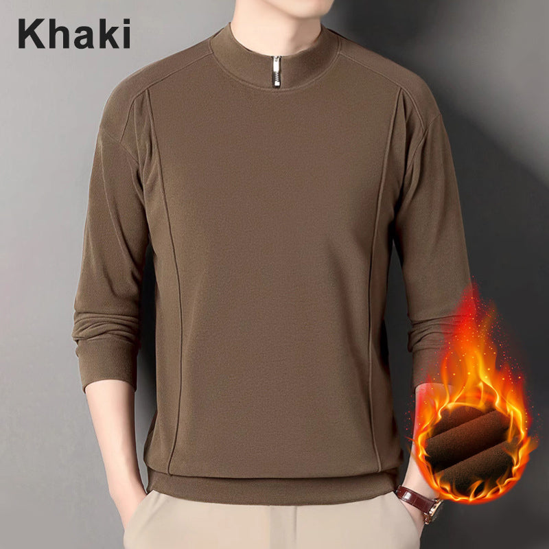 🔥Limited-time offer❄️Men's Cozy Long - Sleeve Pullover with Zippered Collar