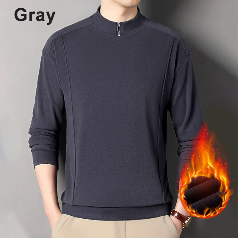 🔥Limited-time offer❄️Men's Cozy Long - Sleeve Pullover with Zippered Collar