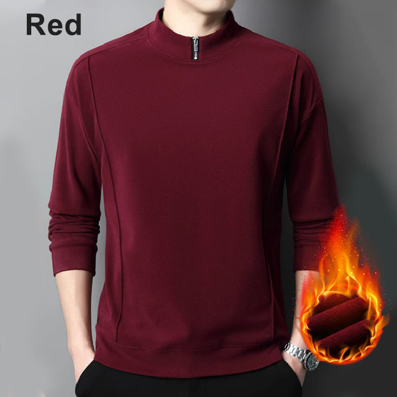 🔥Limited-time offer❄️Men's Cozy Long - Sleeve Pullover with Zippered Collar