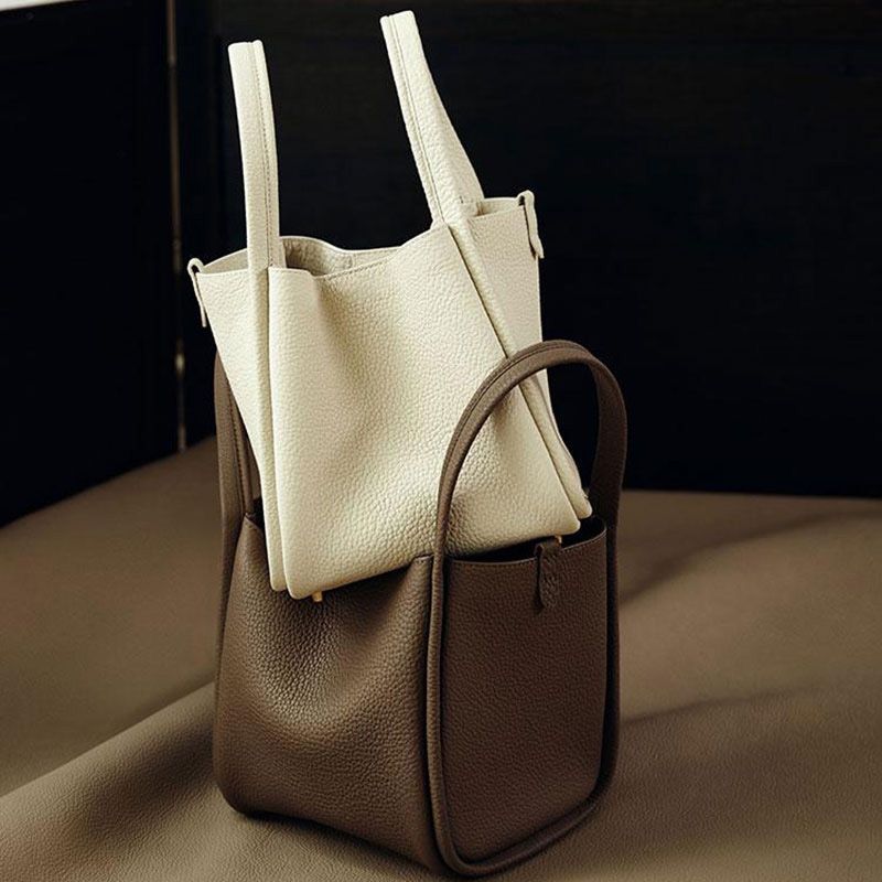 Large-capacity Premium Leather Basket Series Bucket Bag