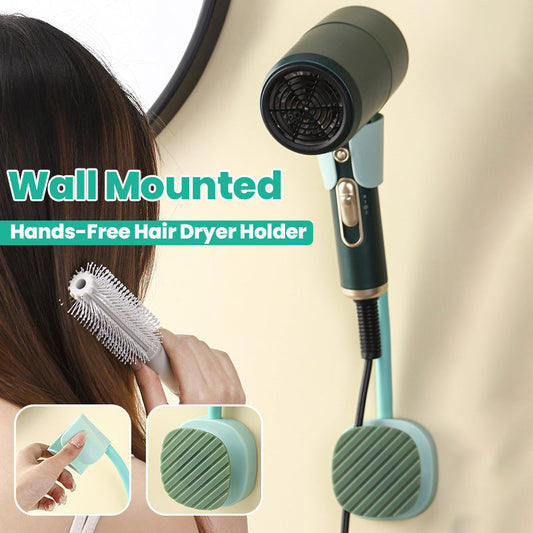 Wall Mounted Hands-Free Hair Dryer Holder with Adjustable Bracket