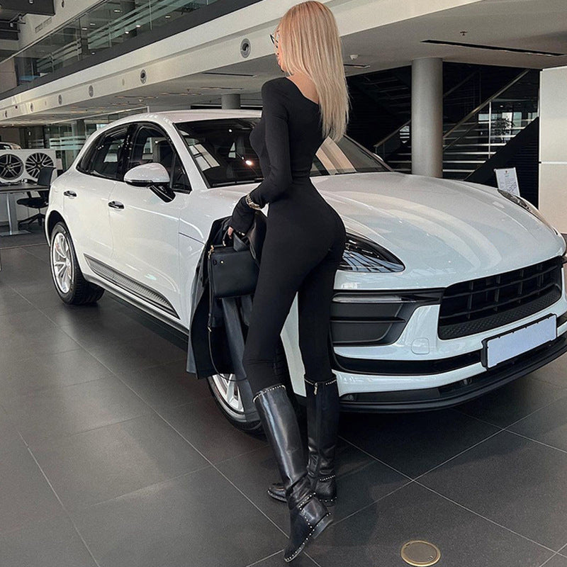 🤩NEW YEAR SALE-50% OFF💖Slim Fit Long Sleeve Zip Jumpsuit