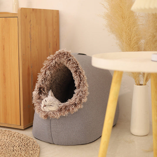 💥50% OFF🐾Winter Warm Pet Cave Bed
