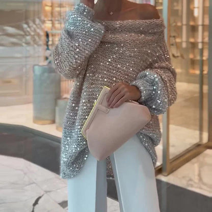 🔥2025 NEW SALES - 50% OFF🔥Women's Off-Shoulder Cozy Loose Sweater