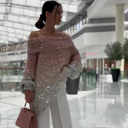 Women's Off-Shoulder Cozy Loose Sweater