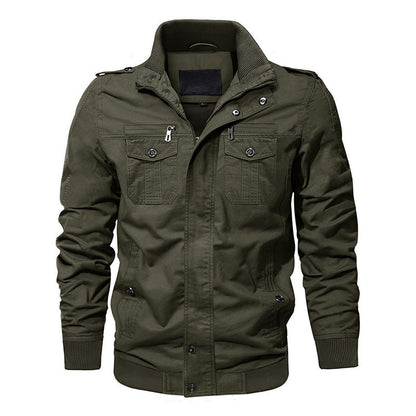 💥Exceptionally high quality-Men's Military Stand Collar Zipper Jacket