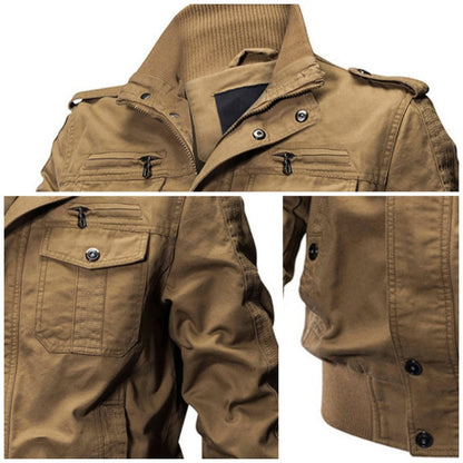 💥Exceptionally high quality-Men's Military Stand Collar Zipper Jacket