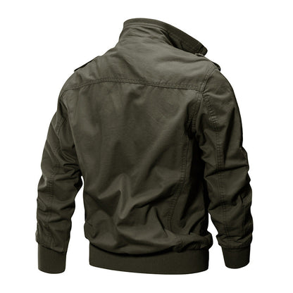 💥Exceptionally high quality-Men's Military Stand Collar Zipper Jacket