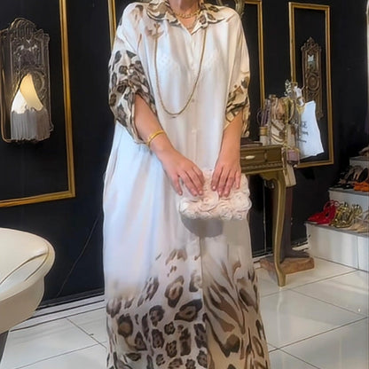 🌸Spring Specials🌸Women's Printed Lapel Long Sleeve Maxi Dress
