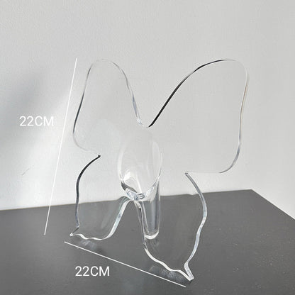 Transparent Butterfly-Inspired Decorative Vase