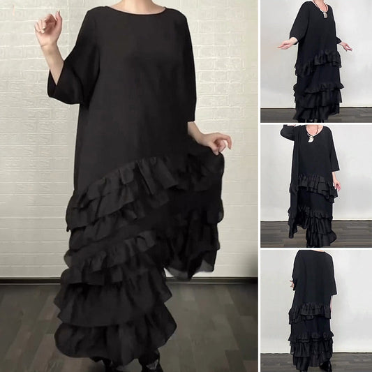 🔥New Arrivals Special Offer-Oversized Ruffle Layered Flowy Dress
