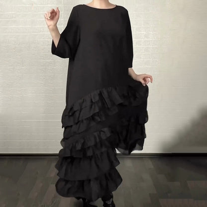 🔥New Arrivals Special Offer-Oversized Ruffle Layered Flowy Dress