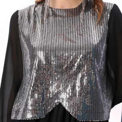 Women's Elegant Sequins Chiffon Dress
