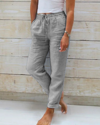Women's  Elastic Waist Cotton Linen Wide Leg Pants🥰Buy 2 free shipping