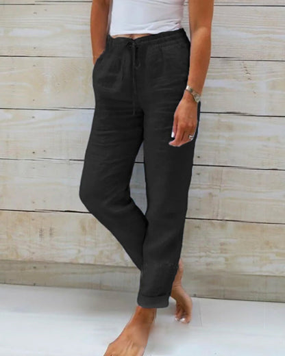 Women's  Elastic Waist Cotton Linen Wide Leg Pants🥰Buy 2 free shipping