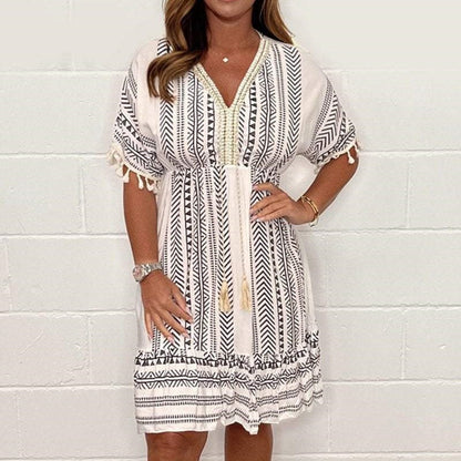 💃HOT SALE 49% OFF 💝2025 Ethnic New Style Casual printed V-neck dress