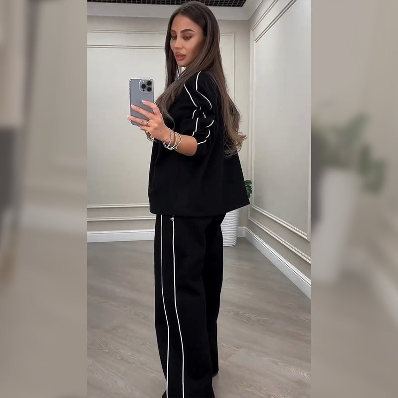 🌸Spring Specials🌸 Women’s Striped Zipper Coat ＆ Pants (2-Piece Set)