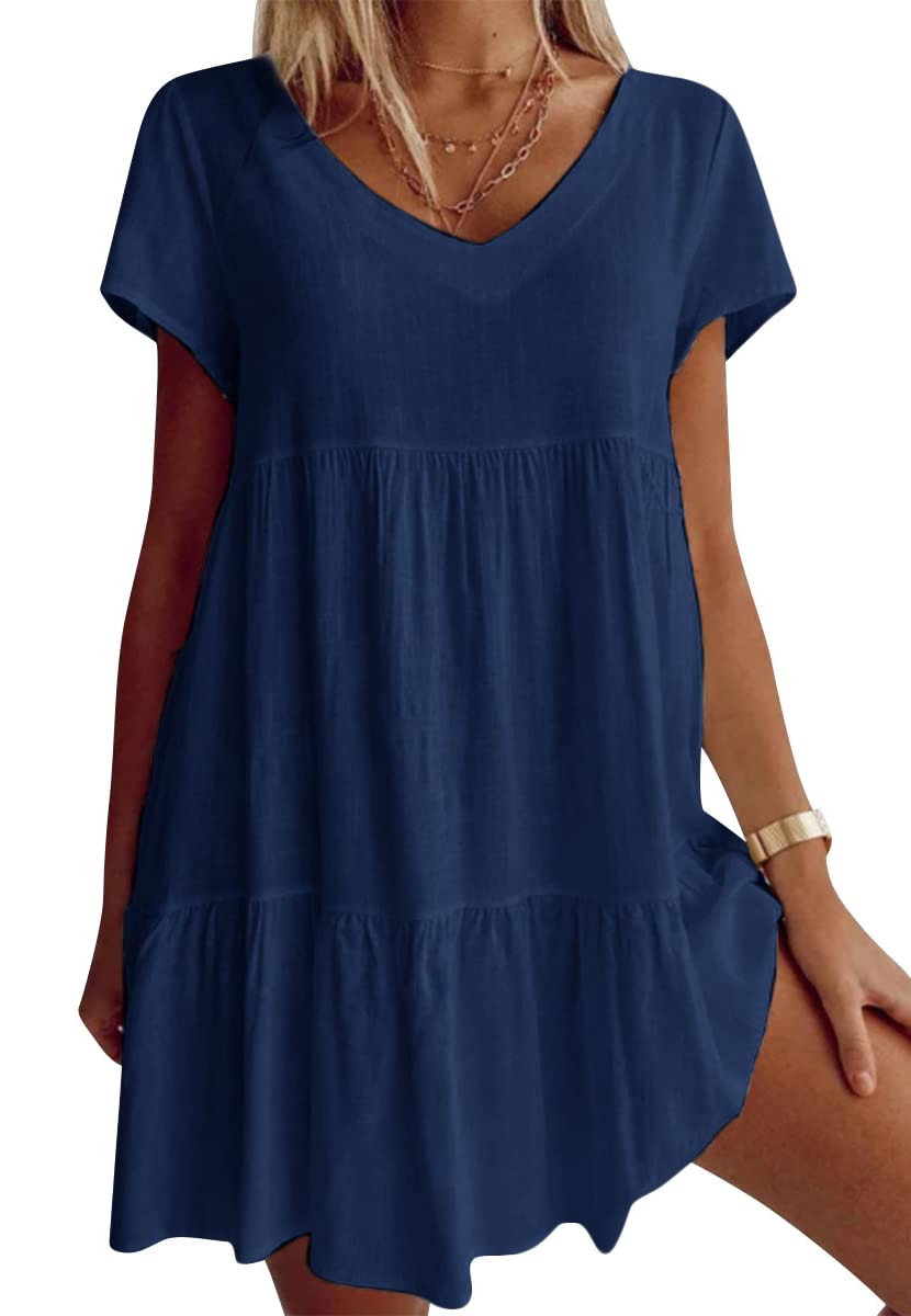 🎉Limited Sale 50% OFF⏳💝Women‘s V-neck Casual Dress With Short Sleeves
