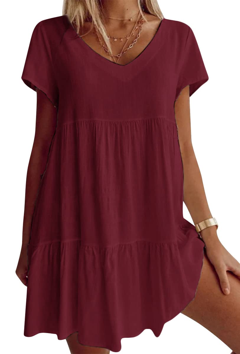 🎉Limited Sale 50% OFF⏳💝Women‘s V-neck Casual Dress With Short Sleeves