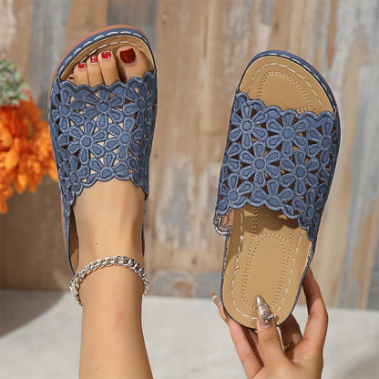 Ella Floral Mesh Slides