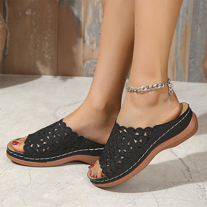 Ella Floral Mesh Slides