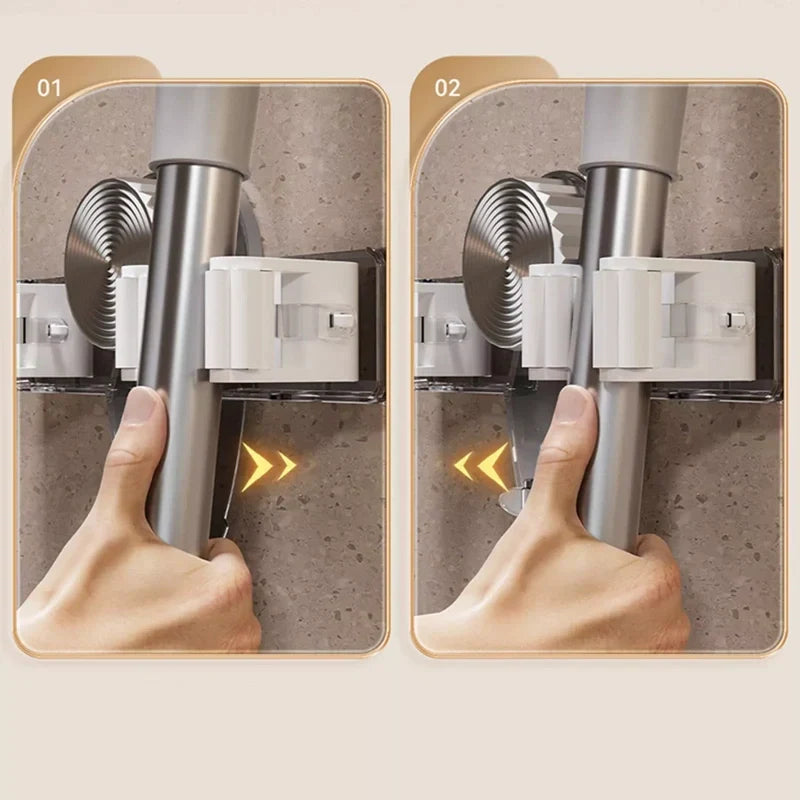 Wall-Mounted Self-Adhesive Mop ＆ Broom Gripper Racks