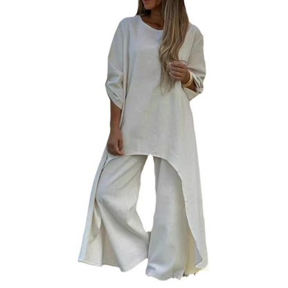 Women's Casual Irregular Long-Sleeve Top & Pants Sets