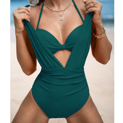Women's Tie Solid Color Swimsuit 2-PCS Set