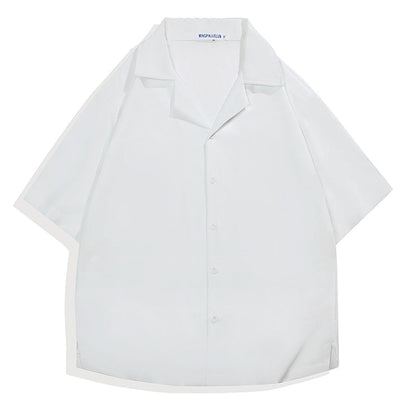 Men's Solid Color Loose Lapel Shirt