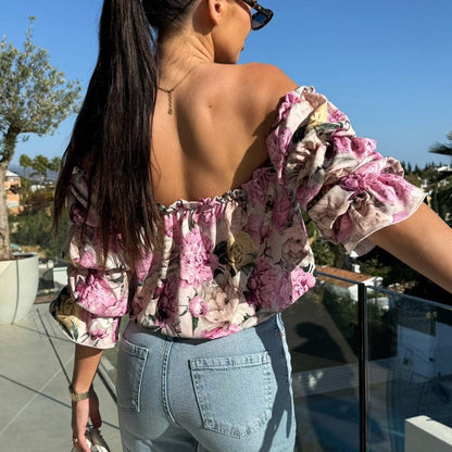 🌸Spring Specials🌸Floral Print Smocked Off-the-Shoulder Top
