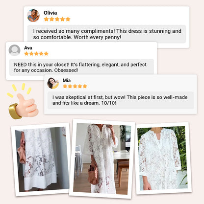 🎉Hot Sale 49% OFF🍃Women's V-Neck Lace Midi Dress