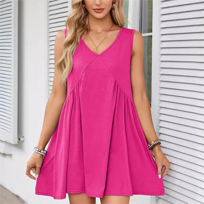 🔥Last Day 49% OFF -💃 Women's Summer Sleeveless V-Neck Mini Dress
