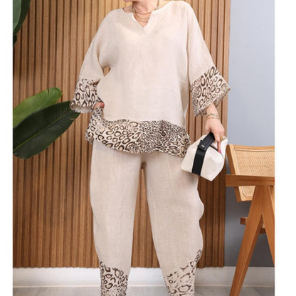 Women’s Color Block Casual Loose Two-Piece Set