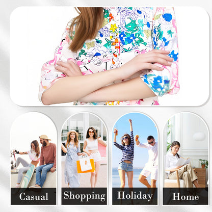 Tie Waist Button Down Mini Dress with Floral Print