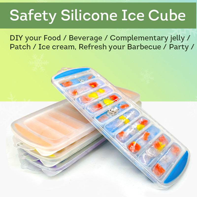 Long Ice Stick Tray Silicone with Lid